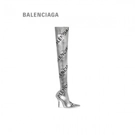 réplica hombre Balenciaga Faca feminina 110 mm acima do joelho com logo em prata