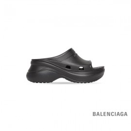 imitação Loja da Balenciaga Sandália feminina Pool Crocs Slide em preto