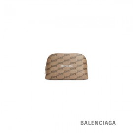 atacado imitação Balenciaga Bolsa de Higiene Pessoal Feminina Bb Monograma Revestida em Lona em Bege