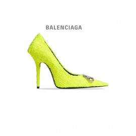 desconto compras da Balenciaga Faca quadrada feminina Bb 110 mm bomba em amarelo fluo