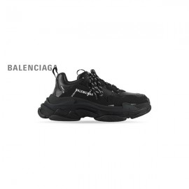 Preços baixos réplica Balenciaga Tênis Triple S Feminino Allover Logo em Preto